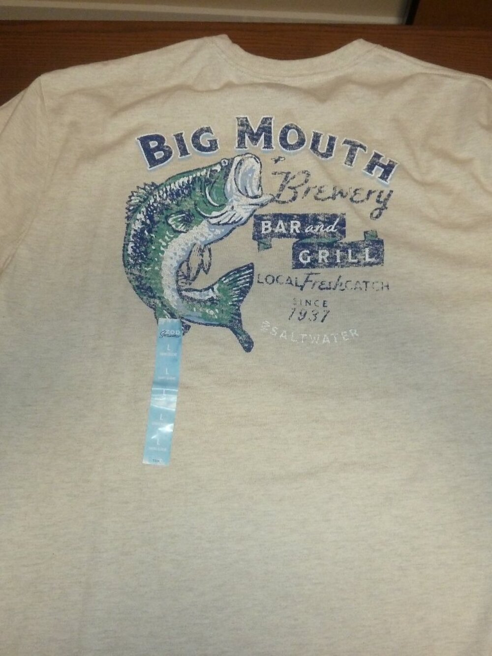 IZOD Saltwater T Shirt Mens Large Big Mouth Brewery New